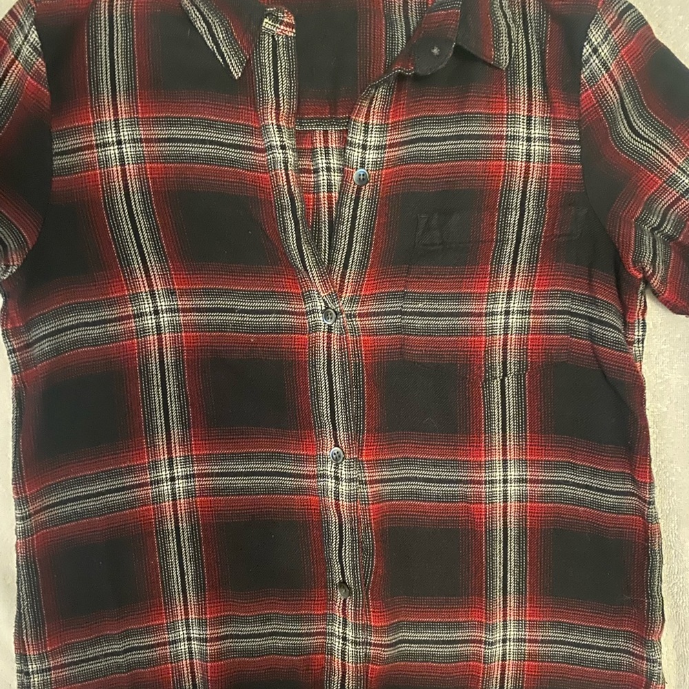 Madewell Plaid Cotton Shirt Small Grunge Academia Flannel Oversized Casual Y2K - Picture 5 of 5